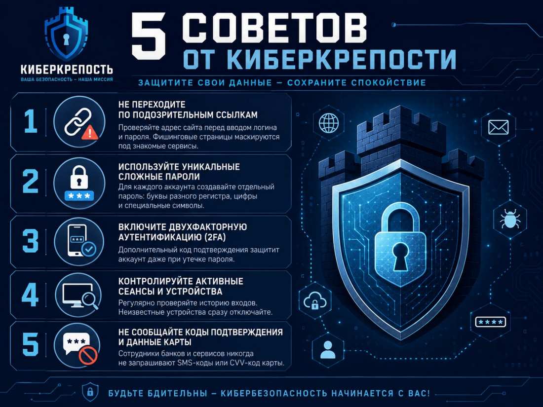 Как защитить аккаунт - 5 советов от «КИБЕРКРЕПОСТИ»